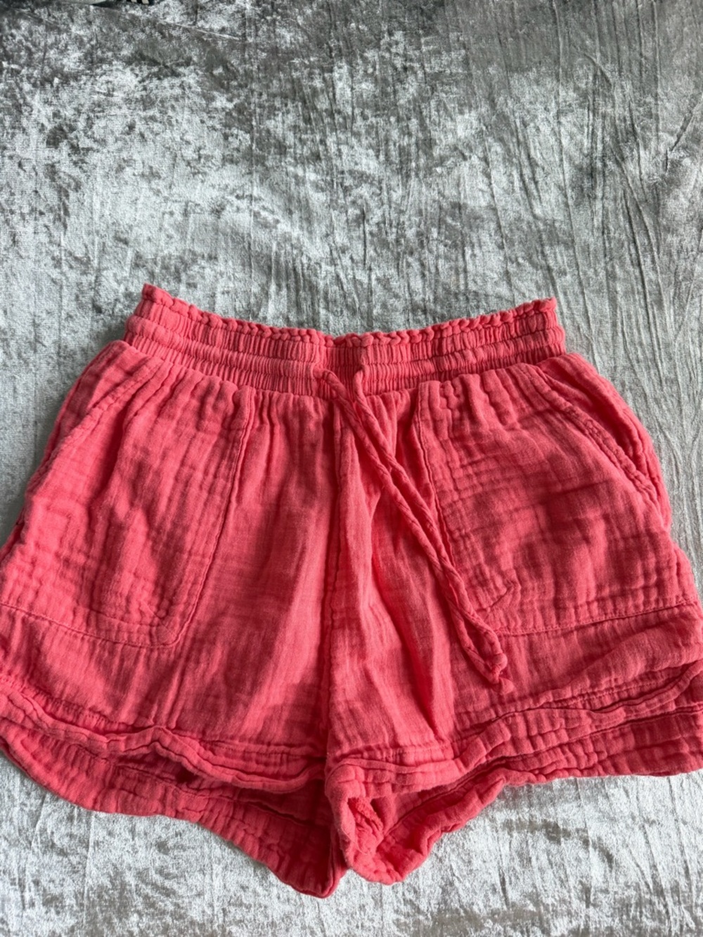 aeropostale coral pink linen shorts